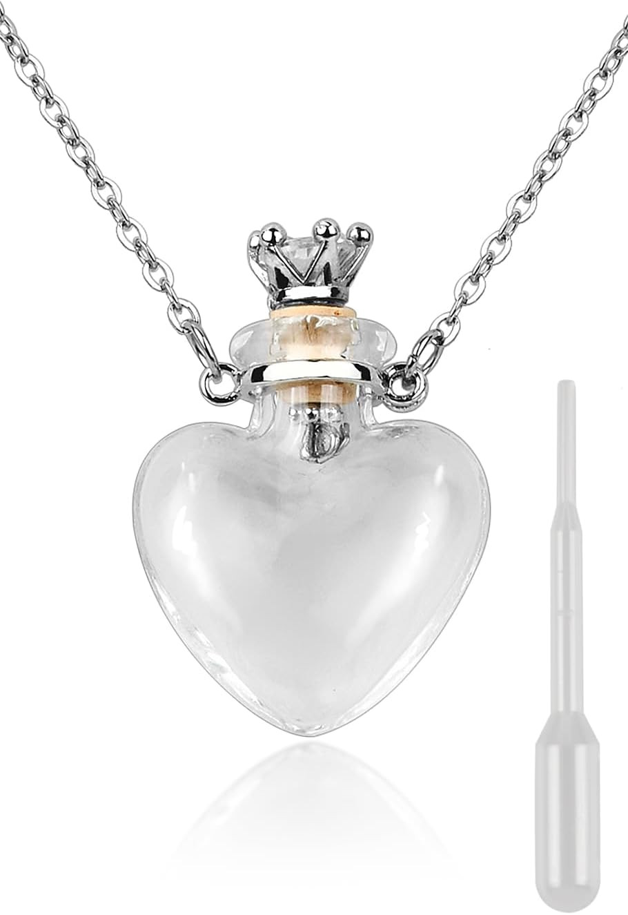 Vial Necklace Heart Shaped Perfume Bottle Pendant Blood Vial Necklace for Liquid