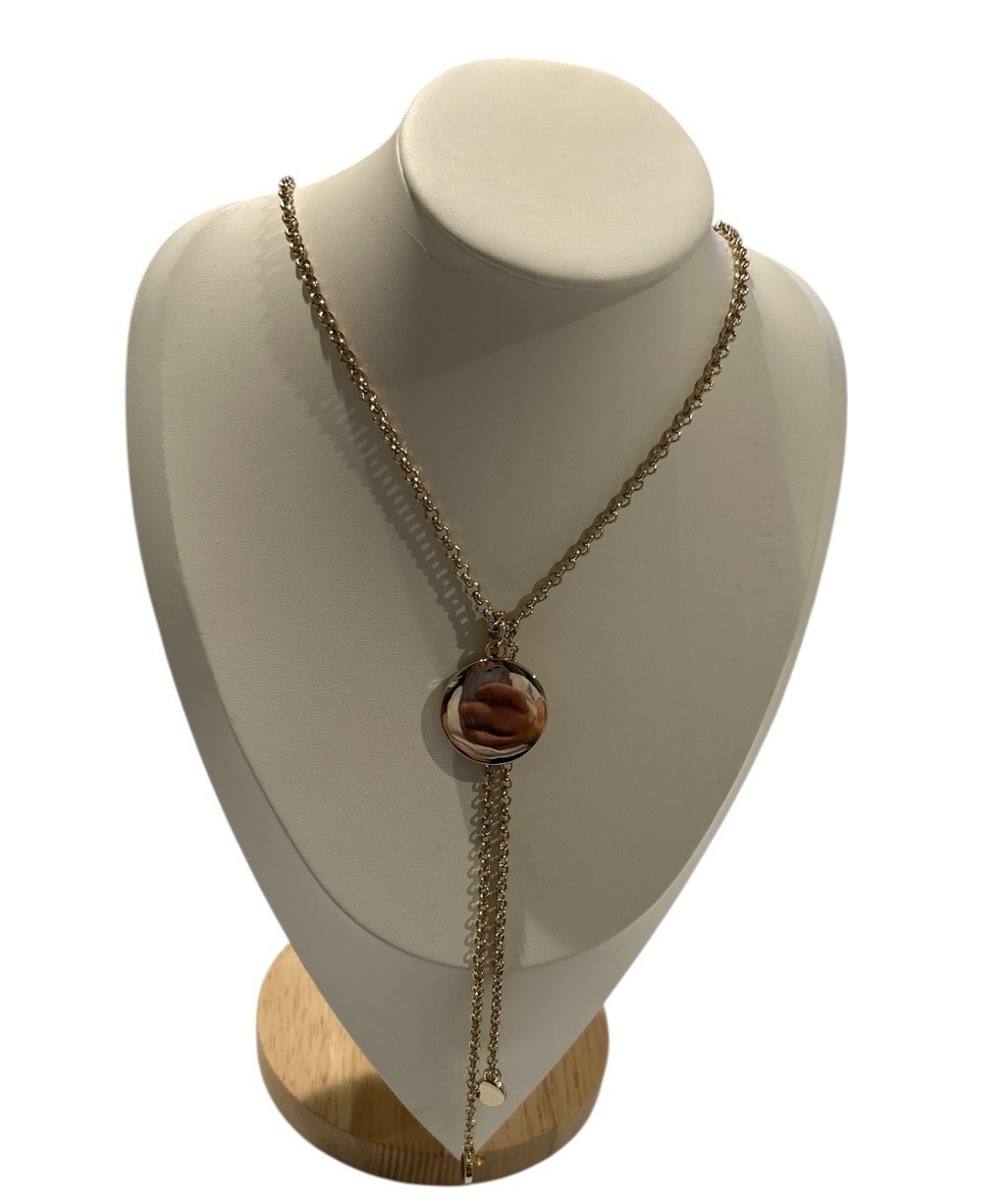 Gold Tone Double Chain Y-Necklace, Western | Adjustable Layered Pendant | NWT