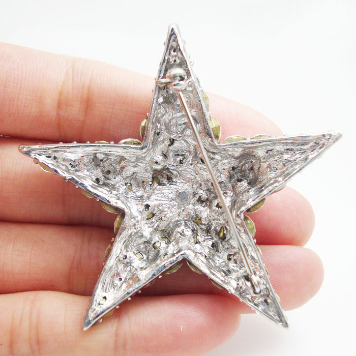 Wedding Bride Austria Crystal Clear Starfish Brooch Pin Fashion Bridal star