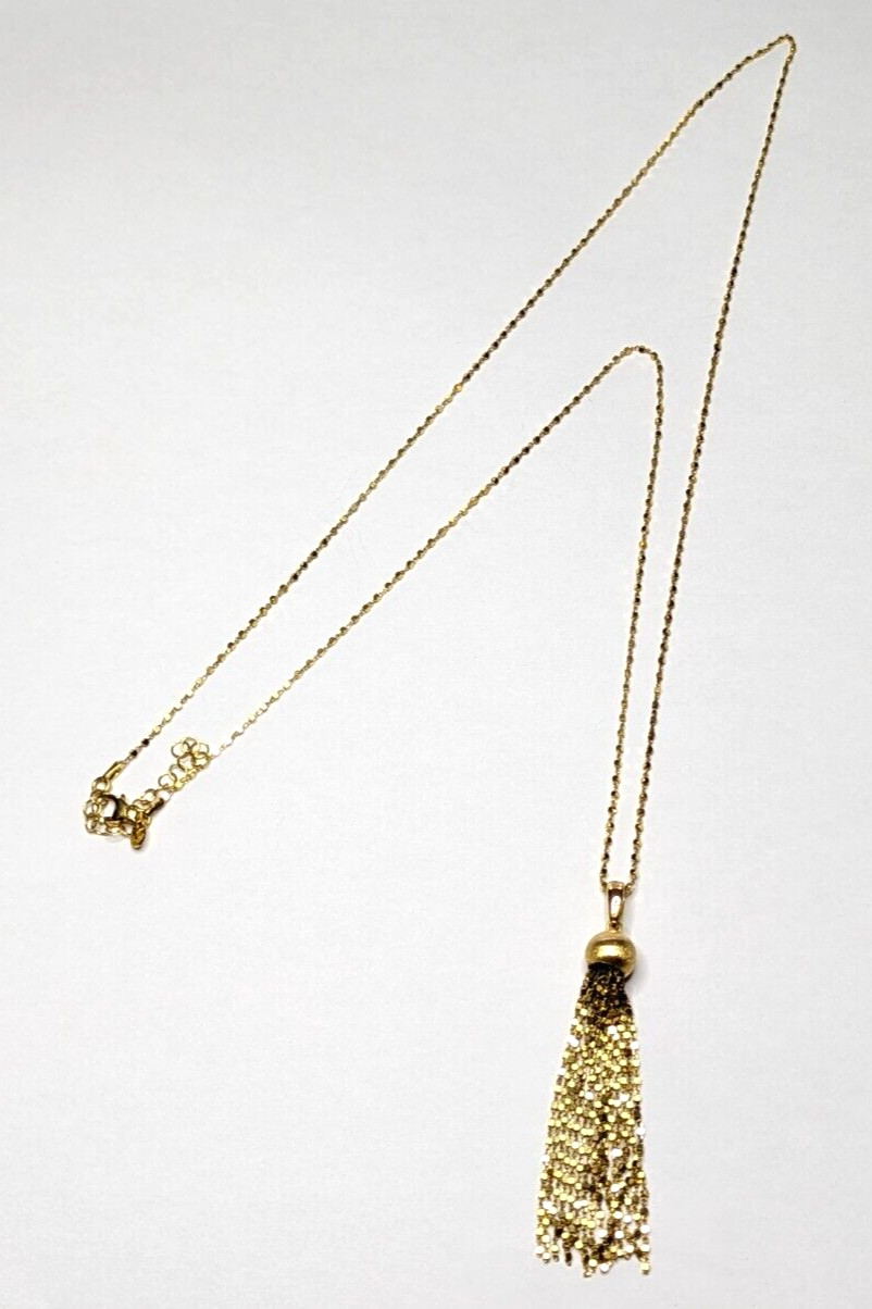 Bronzallure Italy Gold Tone 32″ Long Chain Tassel Pendant Necklace