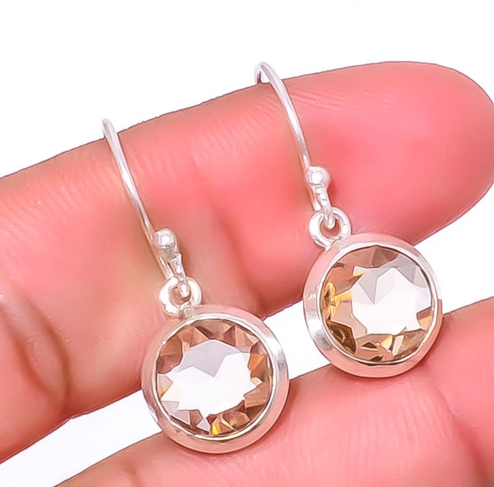 Morganite Quartz Handmade 925 Sterling Silver Earring 1.09″ E773-125