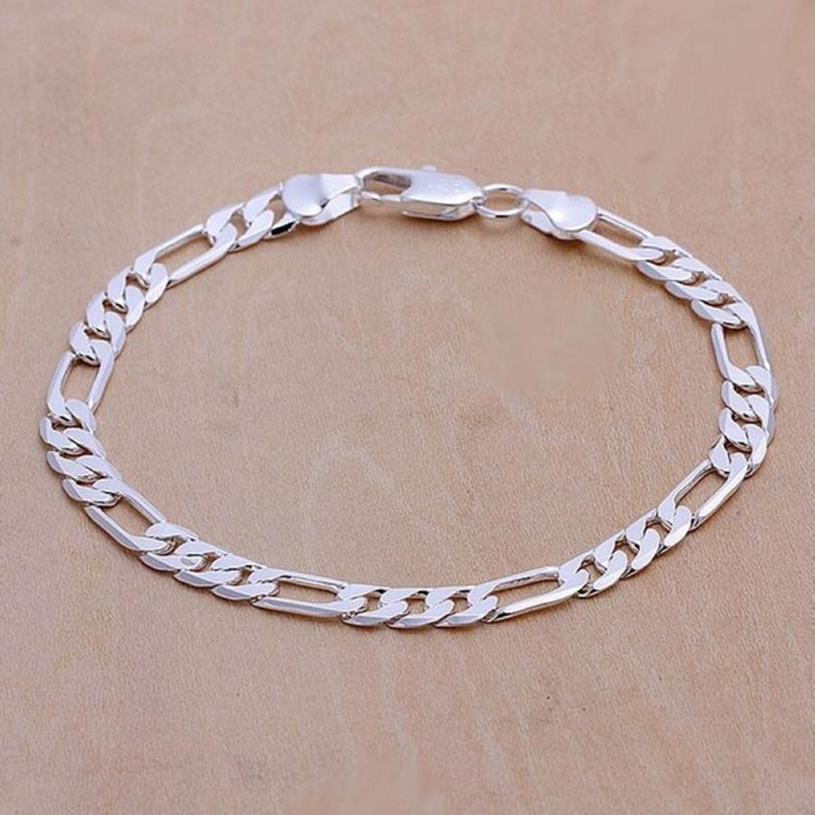 Beautiful Shape Wedding Gift Silver Plated 6MM Chain Men Women Fashion Jewelry