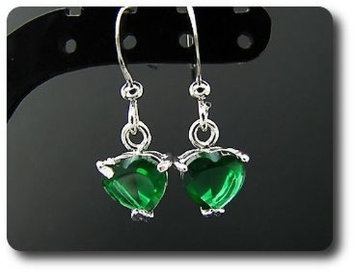 Minerals And Precious Stones. Emerald Earrings 2X7 Mm Gold Plated