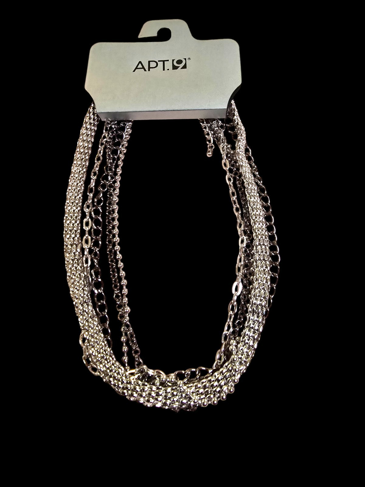 Apt. 9 Women’s Gunmetal & Silver Plated Multi Chain Short Necklace NWT