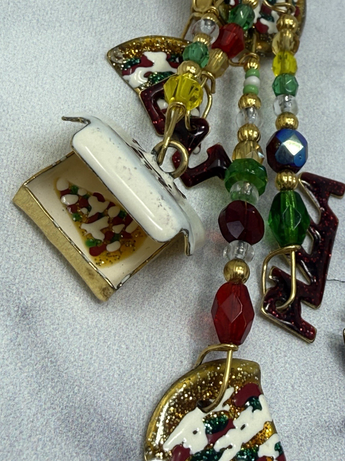 Lunch At The Ritz Eat Pizza Hand Signed 99 Designer Statement Earrings Enamel