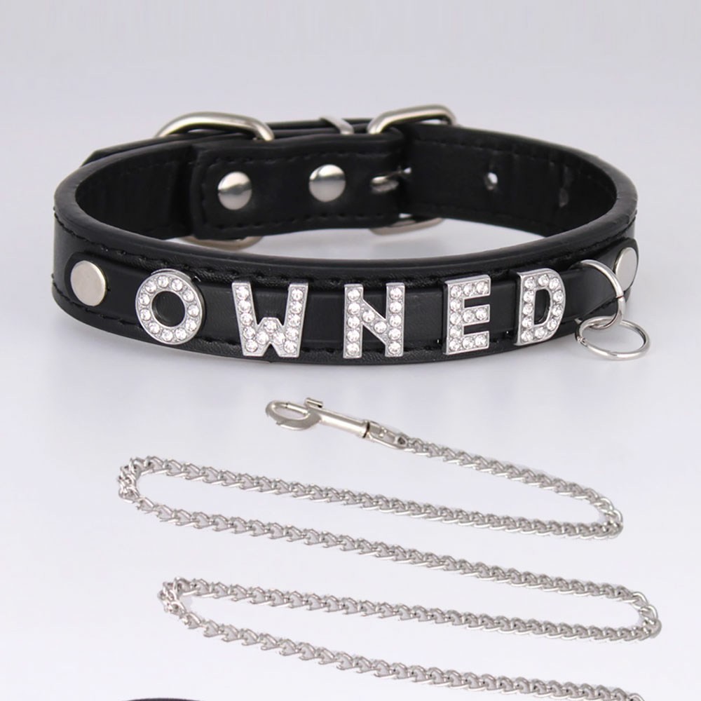 Custom Chocker BDSM Gift Choker Pu Leather Black DIY Necklace Collar M3