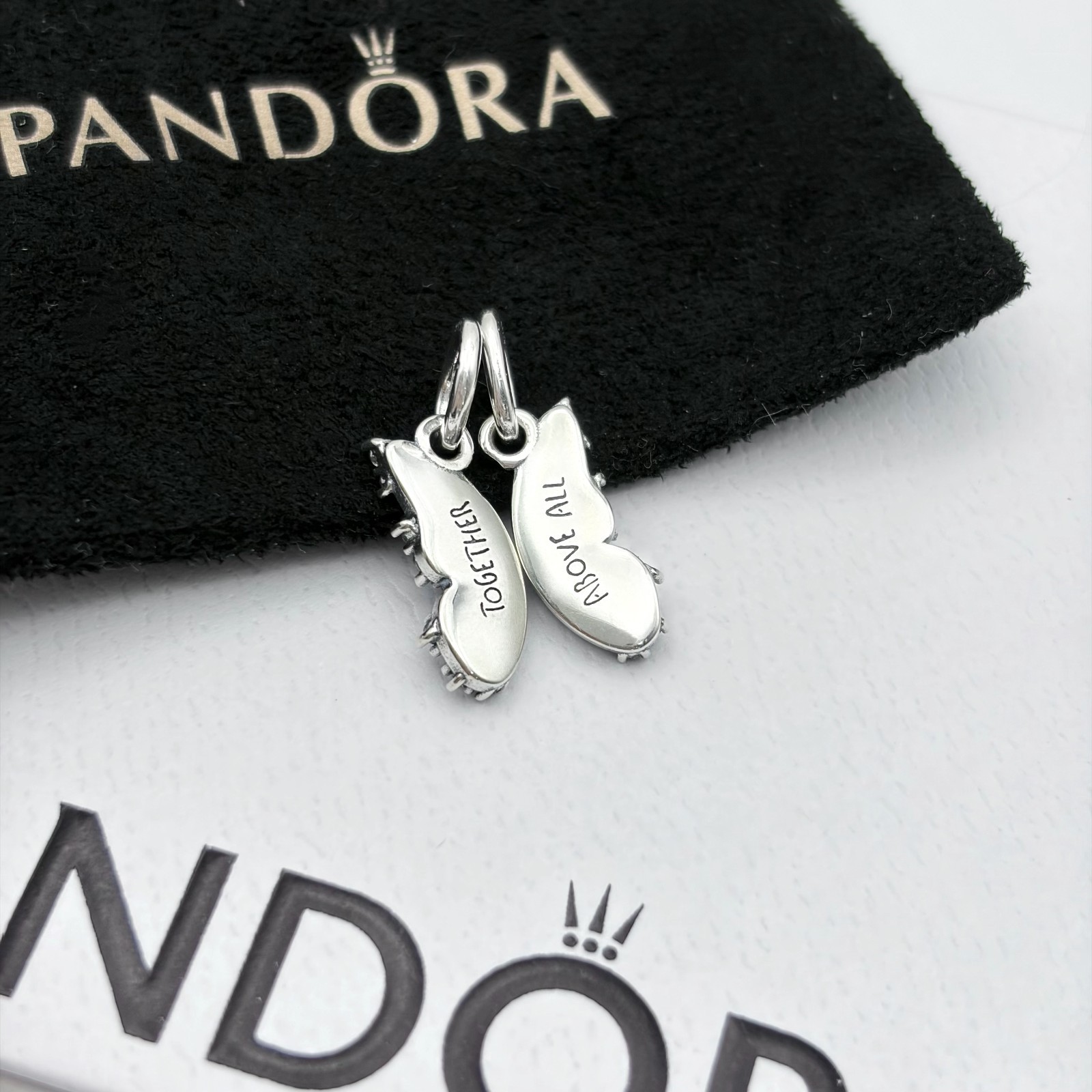 NEW 100% #794244C01 Pandora Splittable Butterfly Dangle Charm, NEW WITH BOX