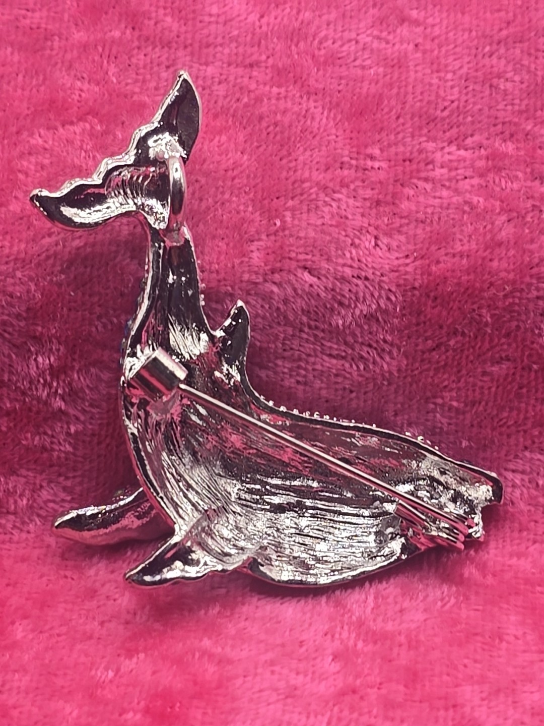 Dolphin/Whale Brooch/Pin & Pendant Blue & Turquoise Crystals 2-1/4″x1-3/4″ NEW