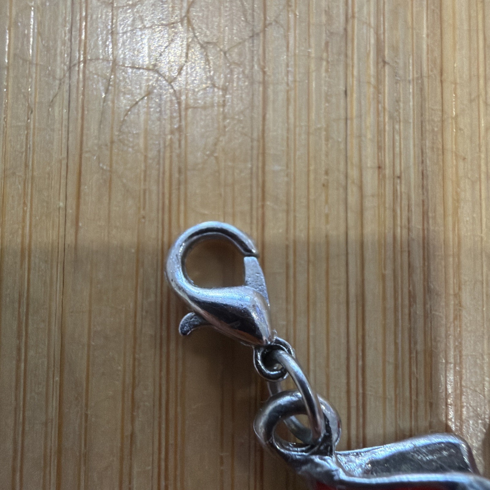 Unique- Red Enamel – Trainer – Silver tone – Lobster Hook – Dangle Charm