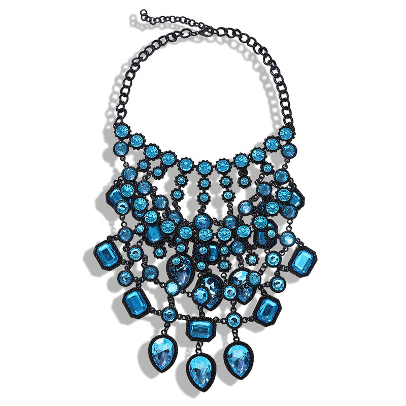 Women Fashion Cluster Choker Chain Maxi Long Big Statement Bib Necklace Jewelry