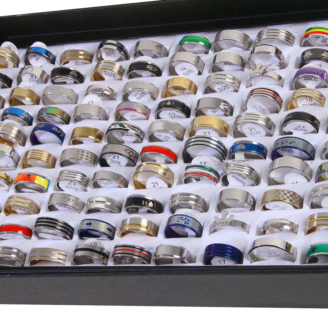 100pcs Mixed Rings Wholesale Lot Bulk Finger Band Rings for Men Women Jewelry US