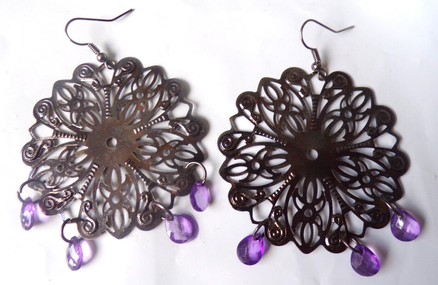 Jewelry LOT 8 PAIR COSTUME JEWELRY PIERCED EARRINGS Gems, DANGLE,Sparkle Crafts