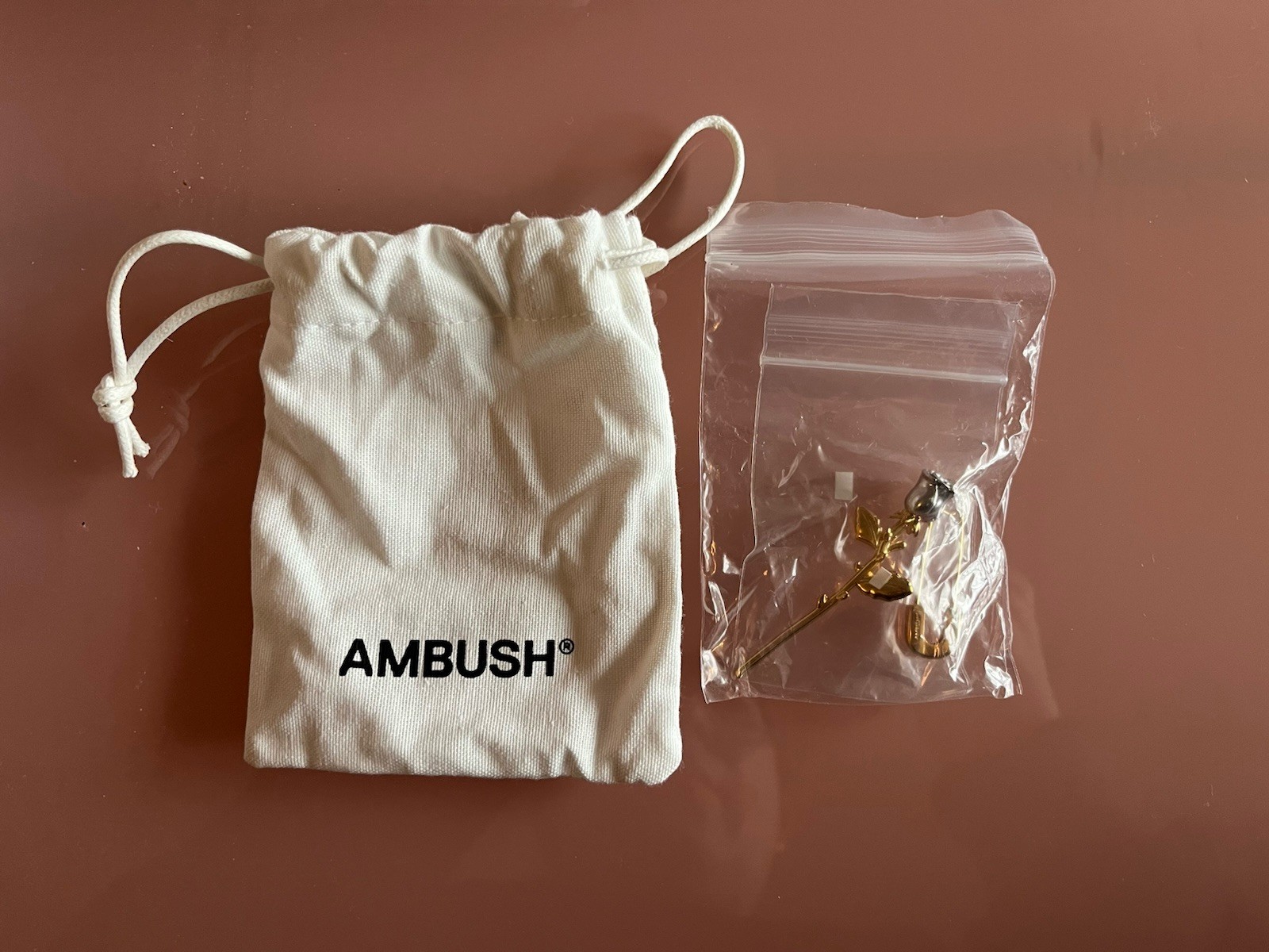 NEW AMBUSH Safety Pin Rose Charm Earring 🌹✨ | Single Earring