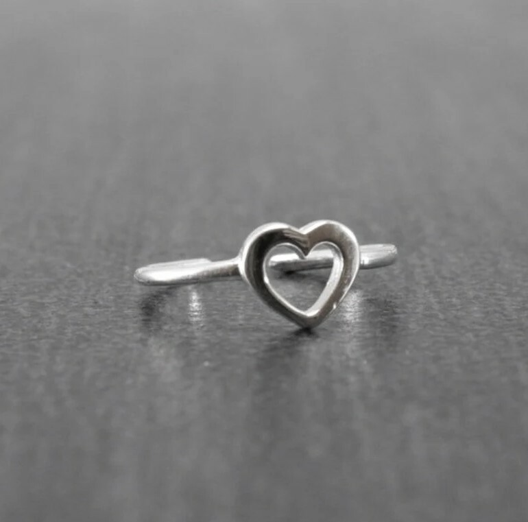 Solid Metal Heart Adjustable Toe Ring New Year GIFT 4 WOMEN’S 925 Silver
