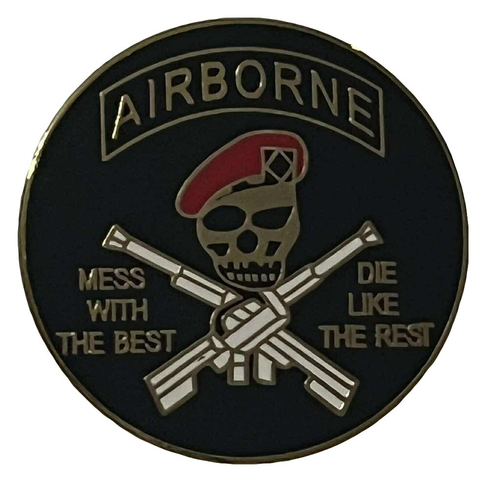 Airborne Mess With The Best Motorcycle Hat Cap Lapel Pin M-580