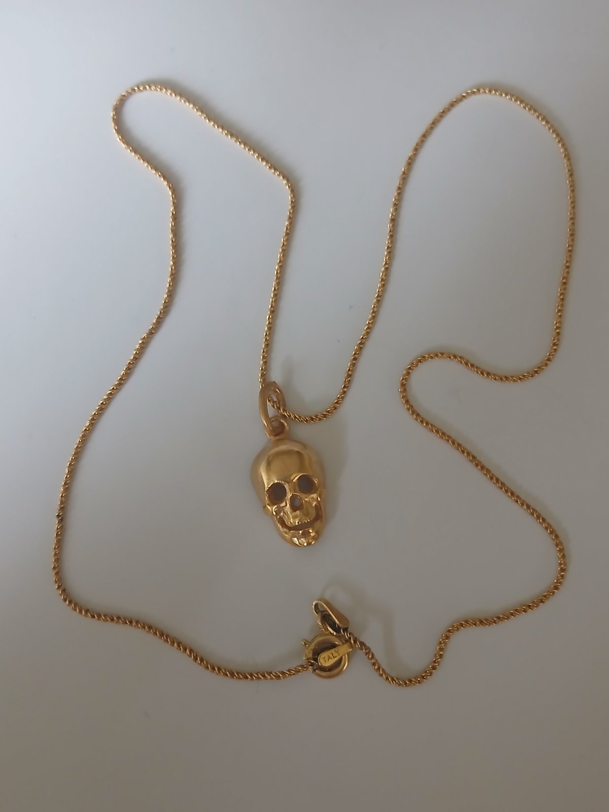 Silver Memento Mori Necklace Gold Plated