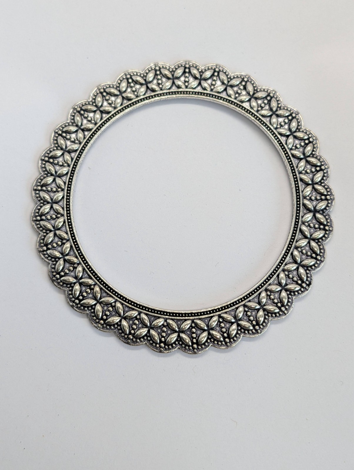 Indian style antique silver tone bangle bracelet (UK SELLER)