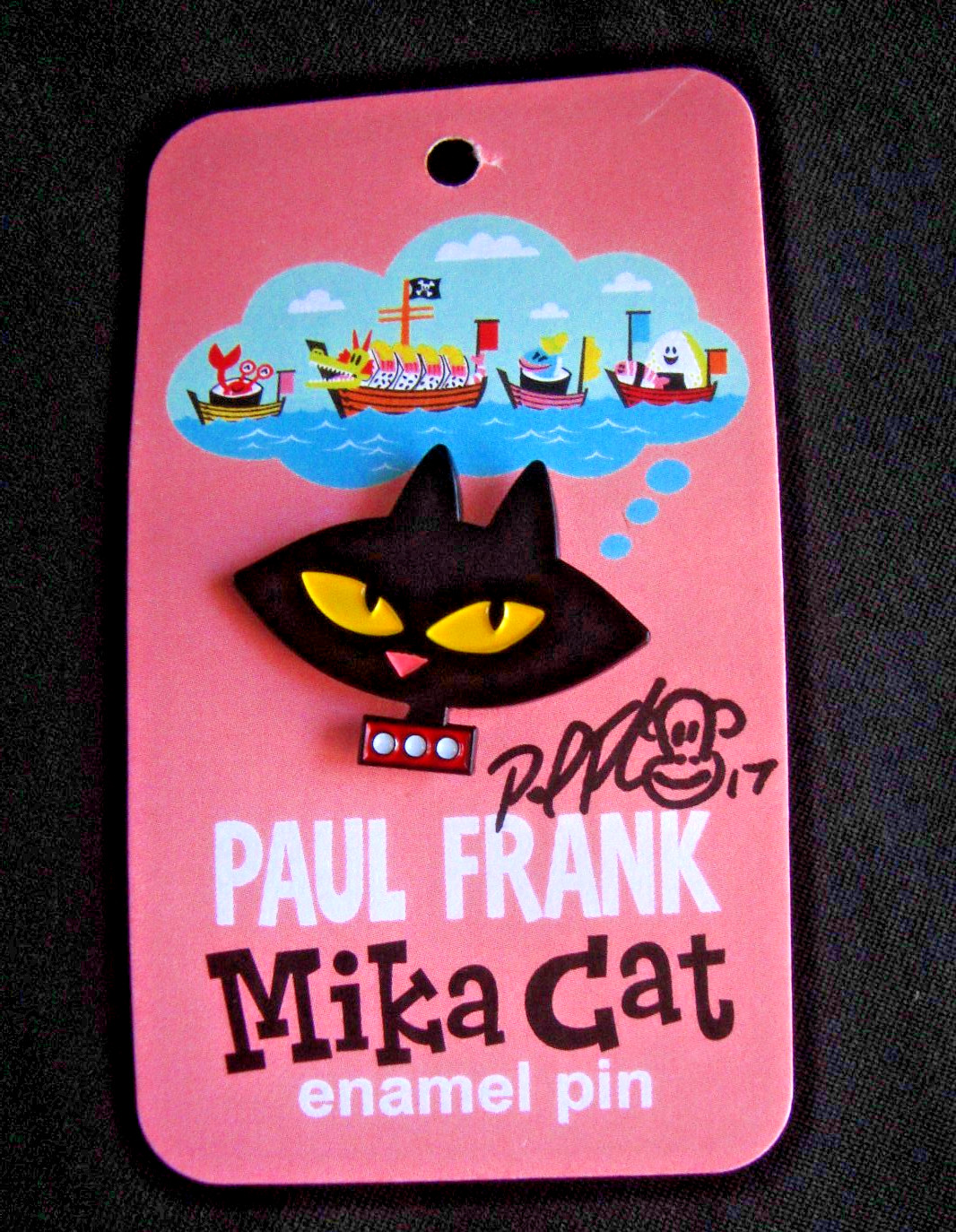 Paul Frank Mika Cat Enamel Pin 2017 Signed