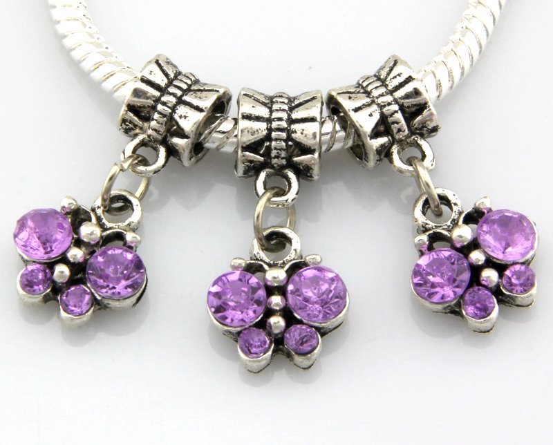 20pcs AntiqueStyle Silver Tone Butterfly Dangle Charms Fit European Bracelet E23