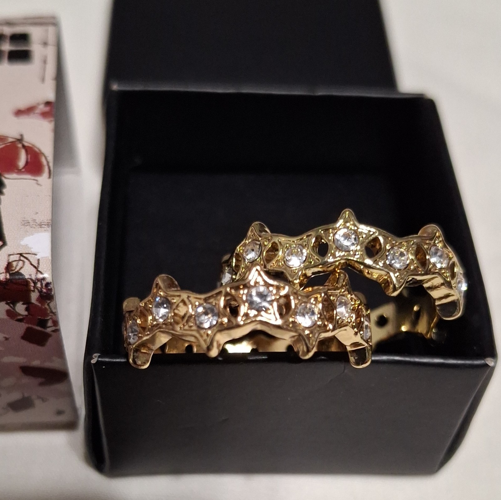 Avon Celestial Spirits Stars Stackable Ring Size 10 Gold Tone