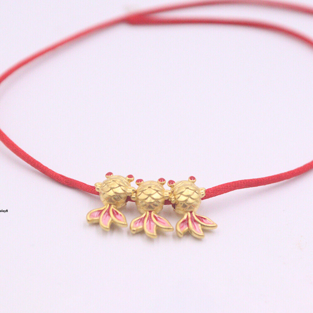 1pcs Pure 999 24K Yellow Gold Women Lucky 3D Goldfish Pendant 0.1-0.2g
