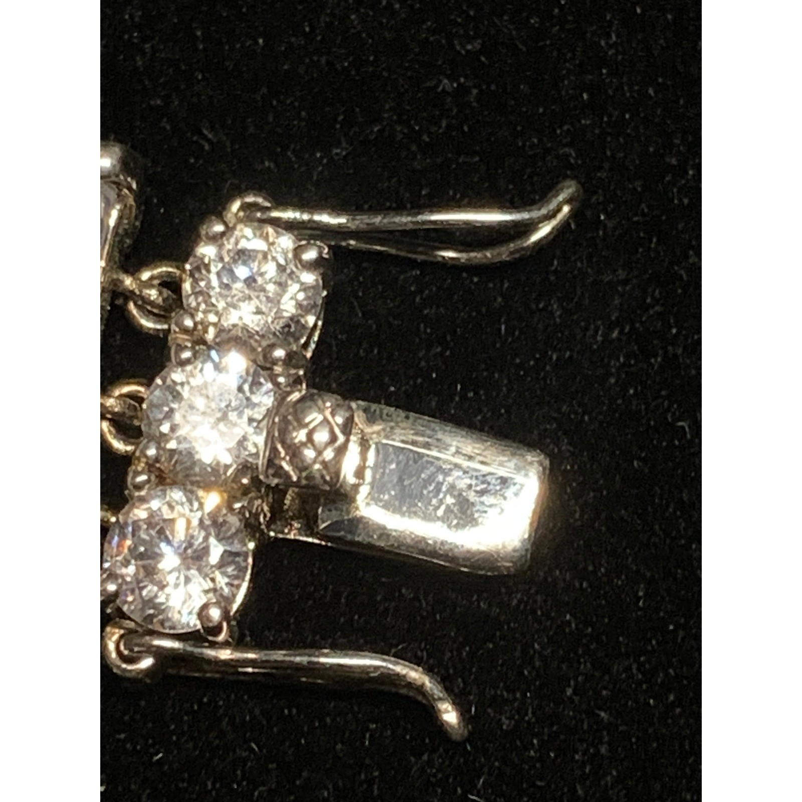 Emerald Cut Cubic Zirconia Tennis Bracelet Silver Tone 6.5 Inch Bridal Wedding