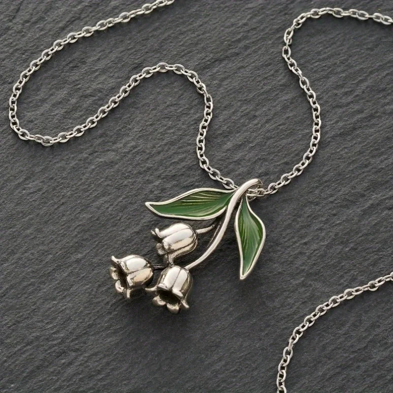 Vintage Lily of the Valley Jewelry Set Floral Earrings Necklace Gift 2 Get 1 Fre