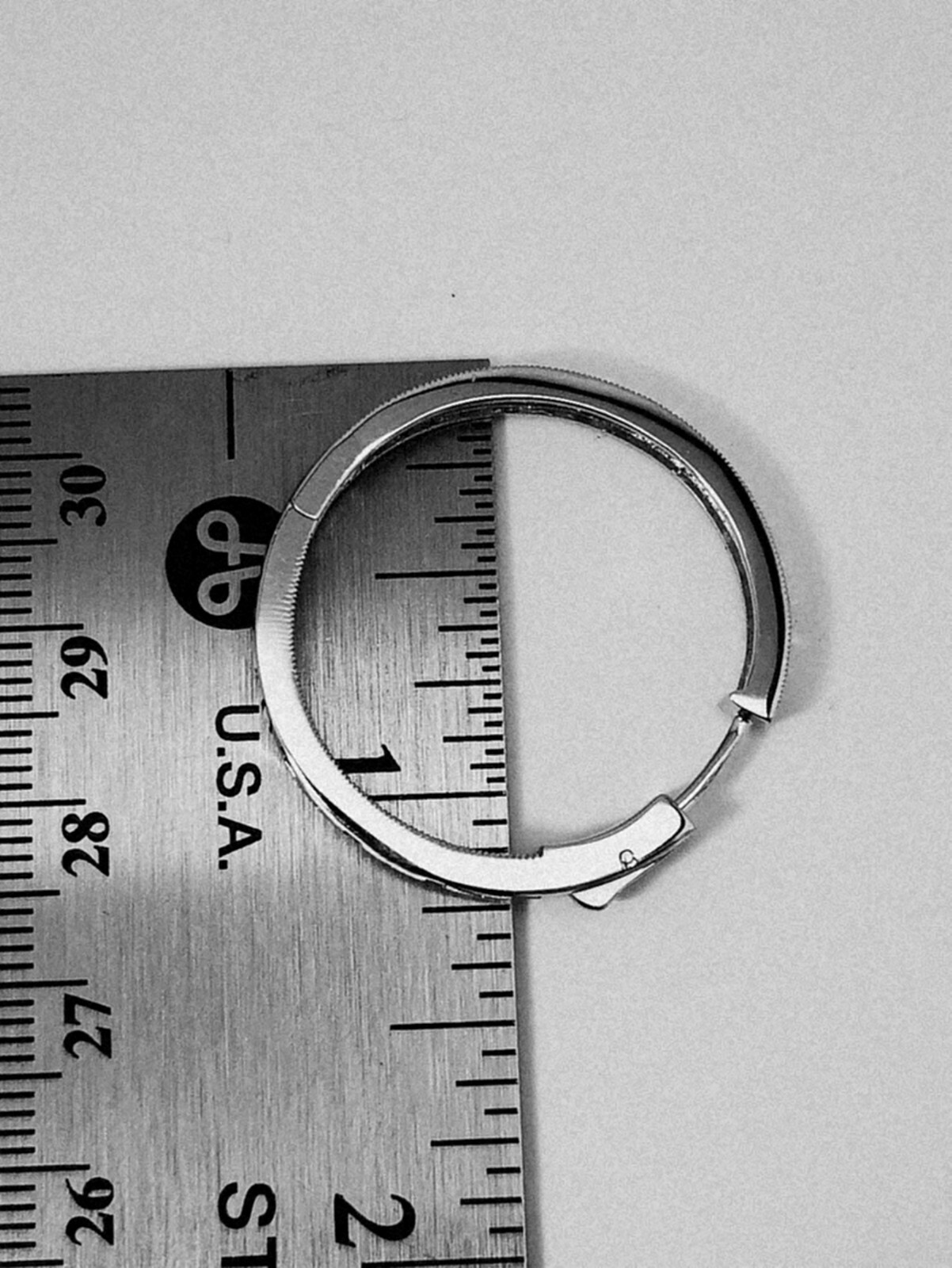 3 Ct Hoop Earrings Simulated Diamond 14K White Gold plated Silver Secure Lock