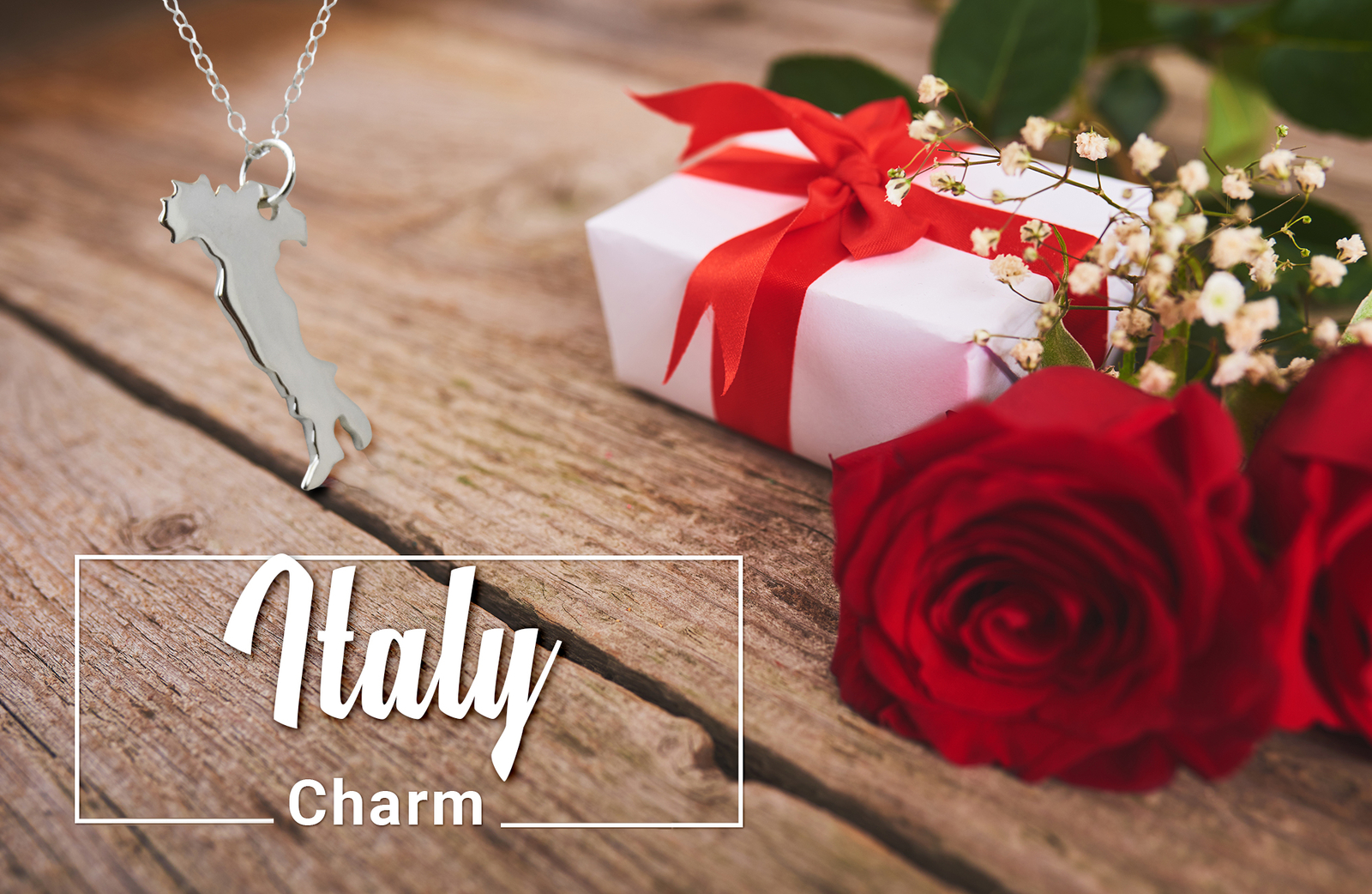 Sterling Silver Italy Country Charm – Necklace