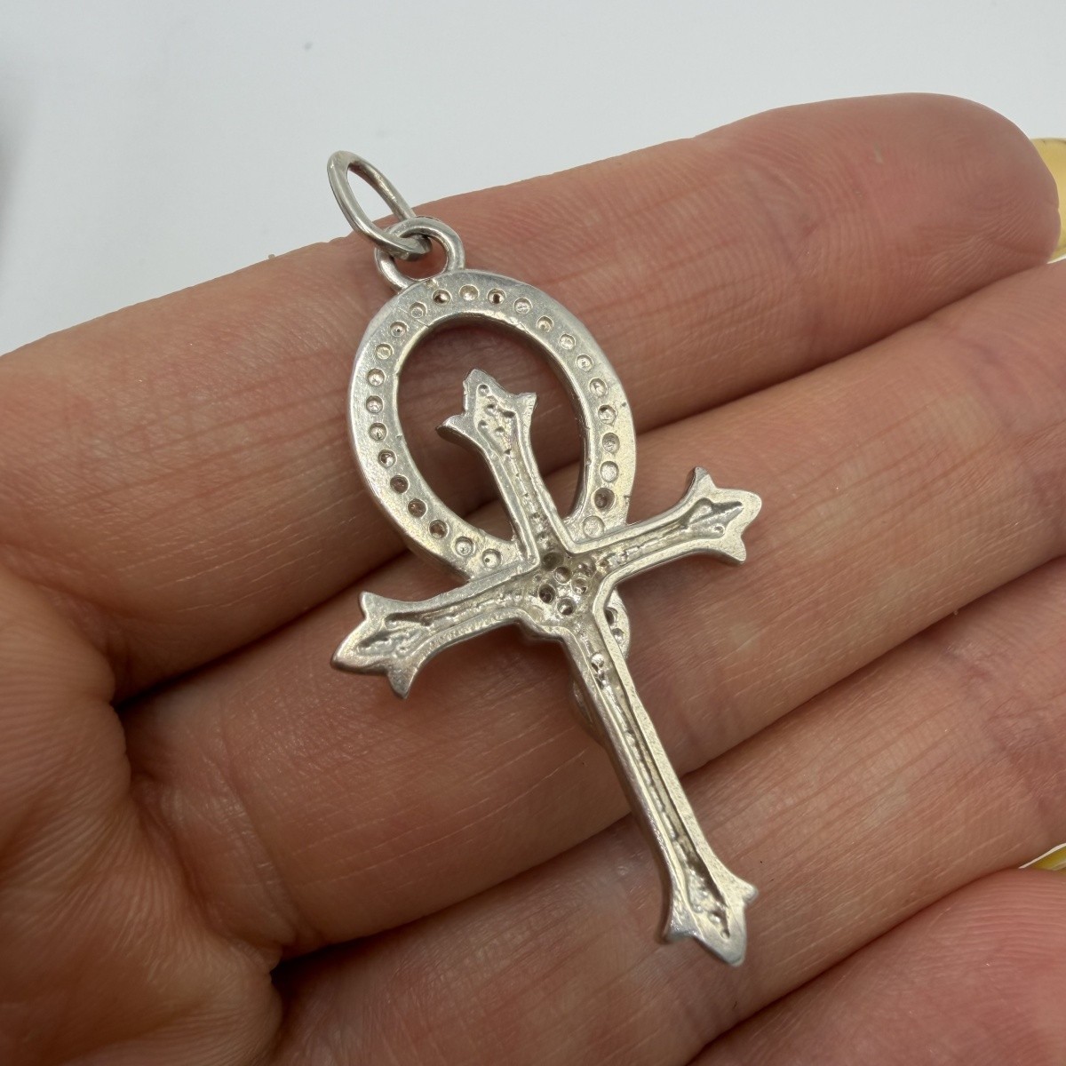 Vintage 925 Sterling Silver Cross Pendant Hallmarked Antique Religious Charm
