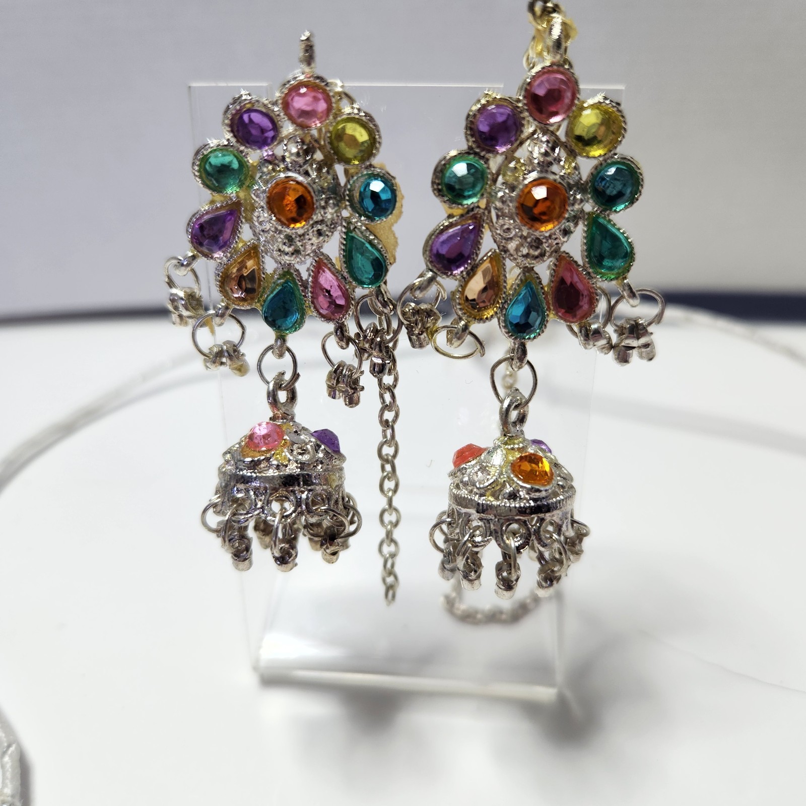 Indian Belly Dancing Set Jewelry Multicolor Goldtone 22″ String 5 Pc See Picture