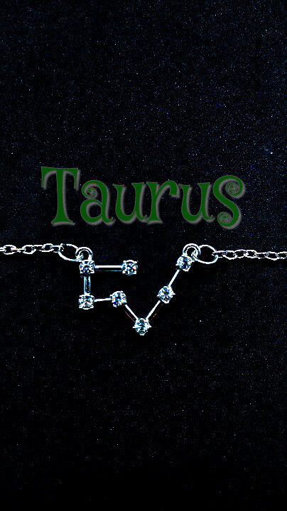 Taurus Zodiac Constellation Necklace Silver color CZ stones 18” chain