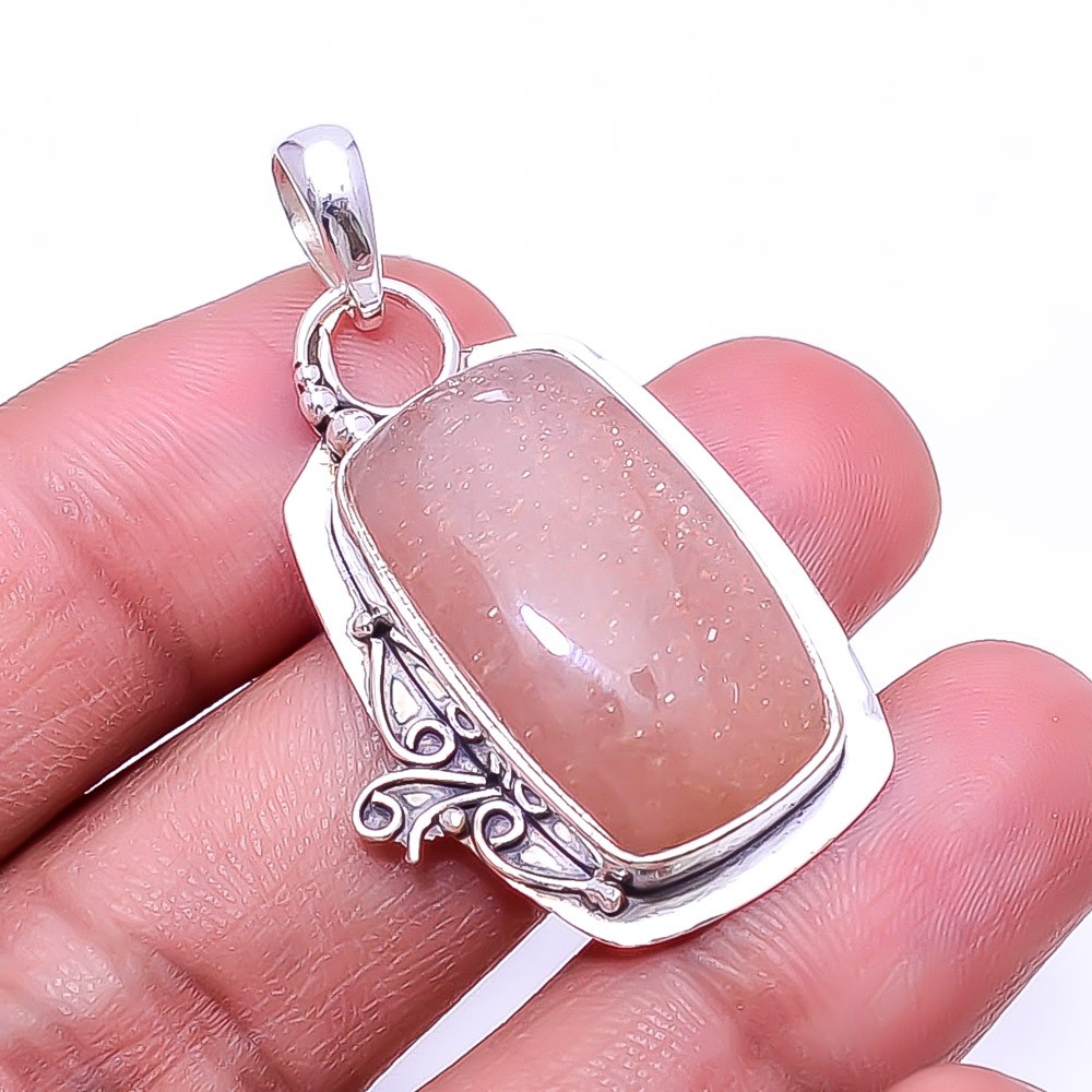 Moonstone – Sri Lanka 925 Sterling Silver Pendant 1.64″, Christmas Gift P39937