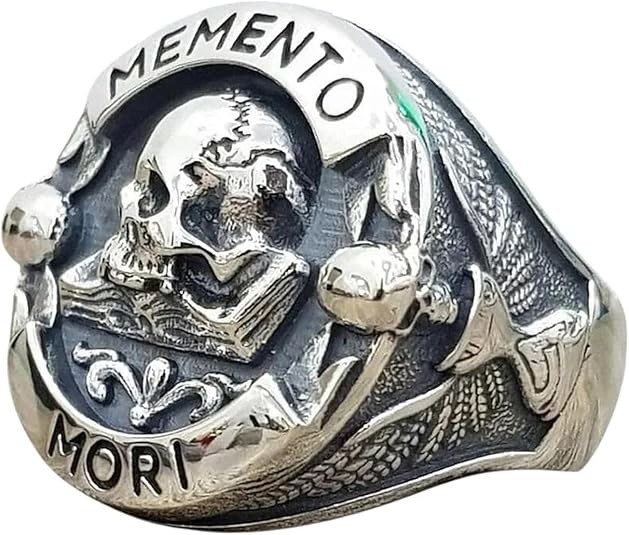 2026 Goth Skull Ring 💀 Unisex Memento Mori Carpe Diem Punk Fashion Jewelry