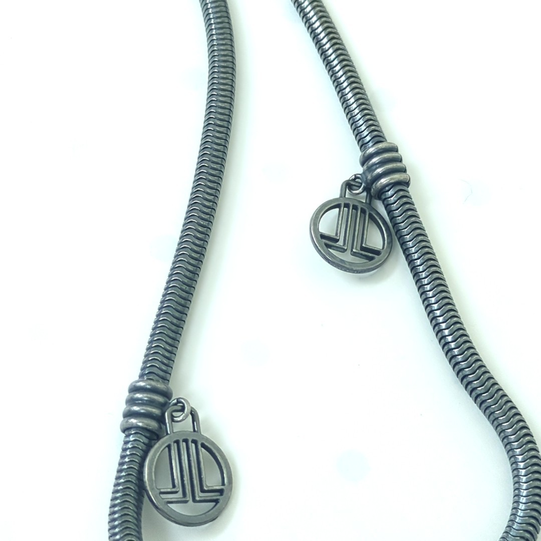 LANVIN COLLECTION Faux Pearl Chain Necklace Beige Gray