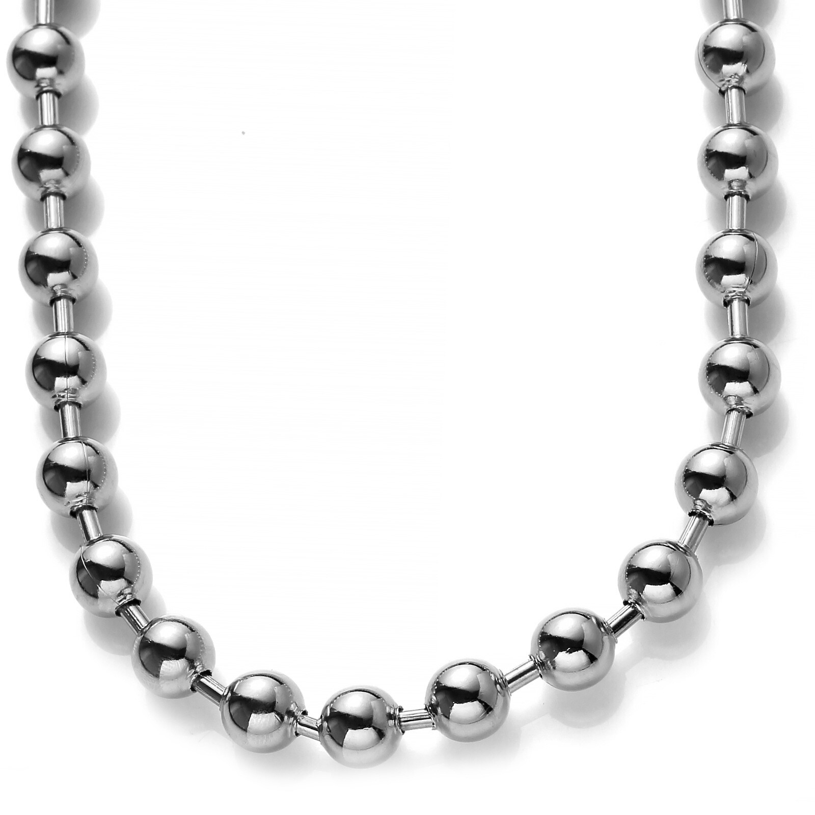 8/10/12mm Cool Silver Mens Ball Chain 316L Stainless Steel Necklace or Bracelet