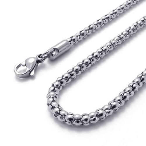 1.9mm 16″-40″ Silver Stainless Steel Corn Necklace Chain Sb29 USA Seller