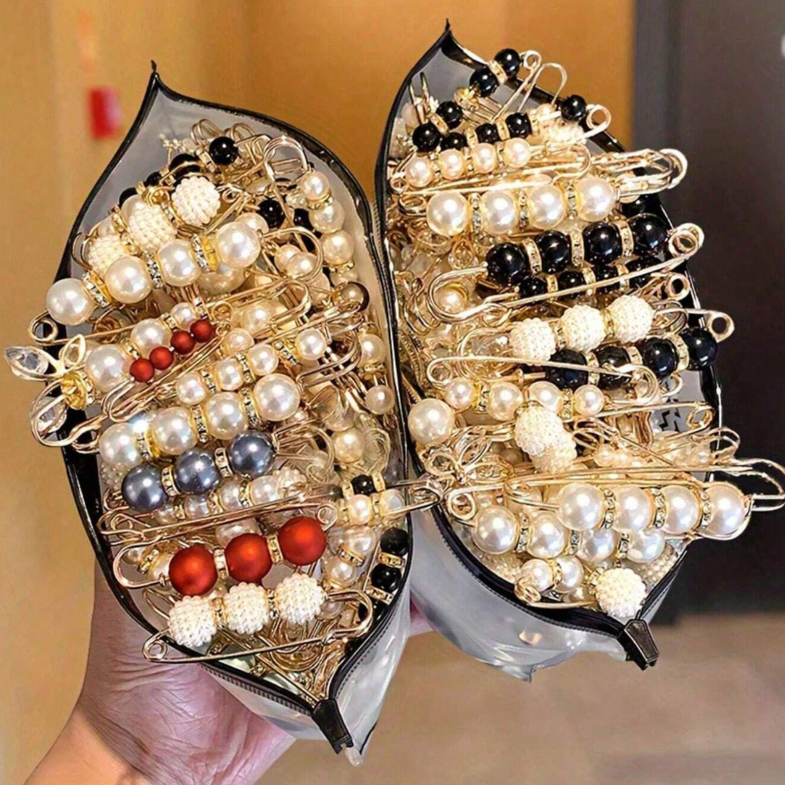 Brooch Safety Pins Faux Pearl Clip Buckle Pin Pant Dress Sweater For Women New
