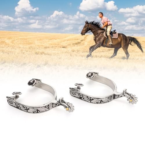 1 Pair Horse Spurs, Boot Spurs for Men Women, Stainless Steel West Cowboy
