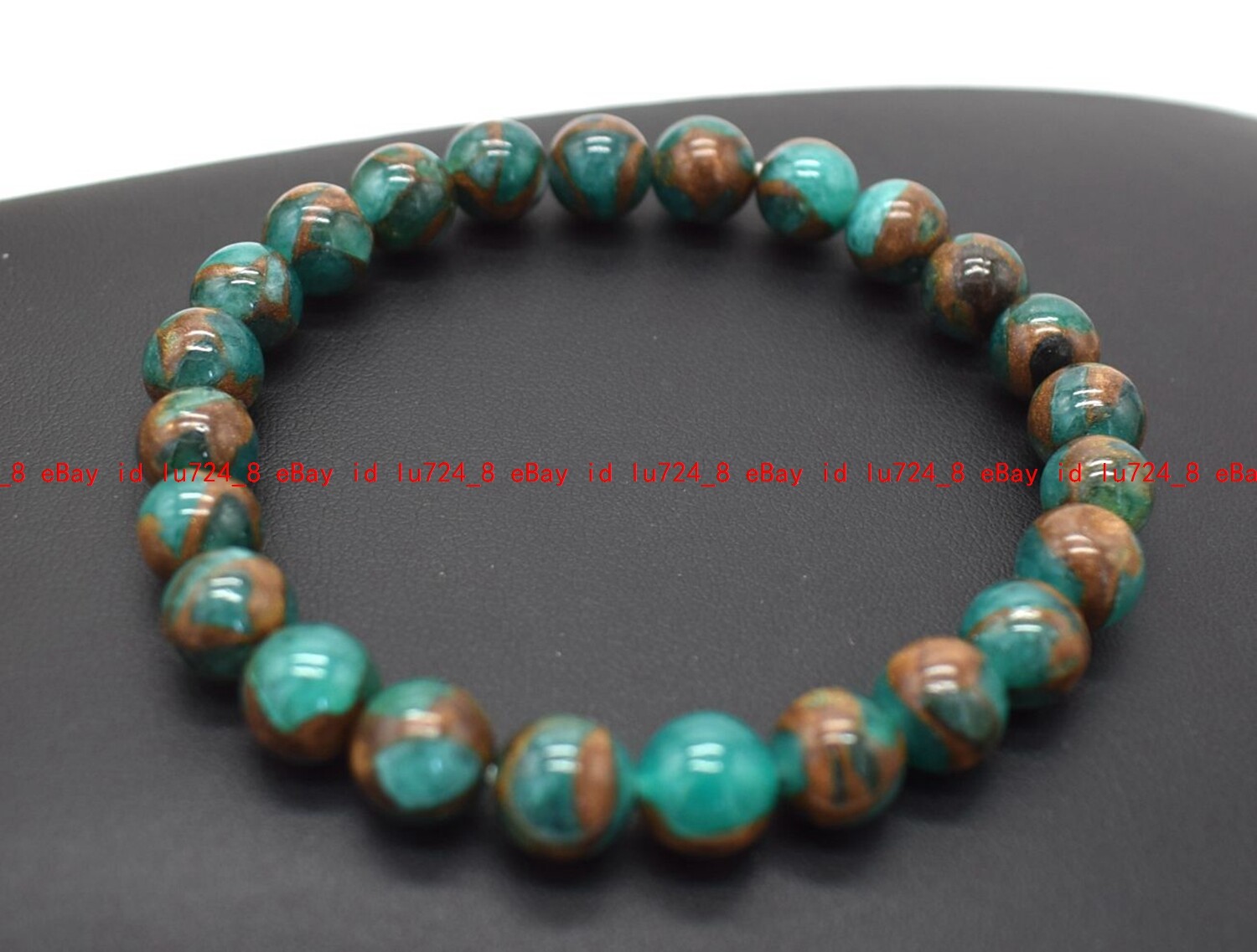 Fashion 6-12mm Blue Gems in Quartz with Pyrite Round Beads Elastic Bracelet 7.5″
