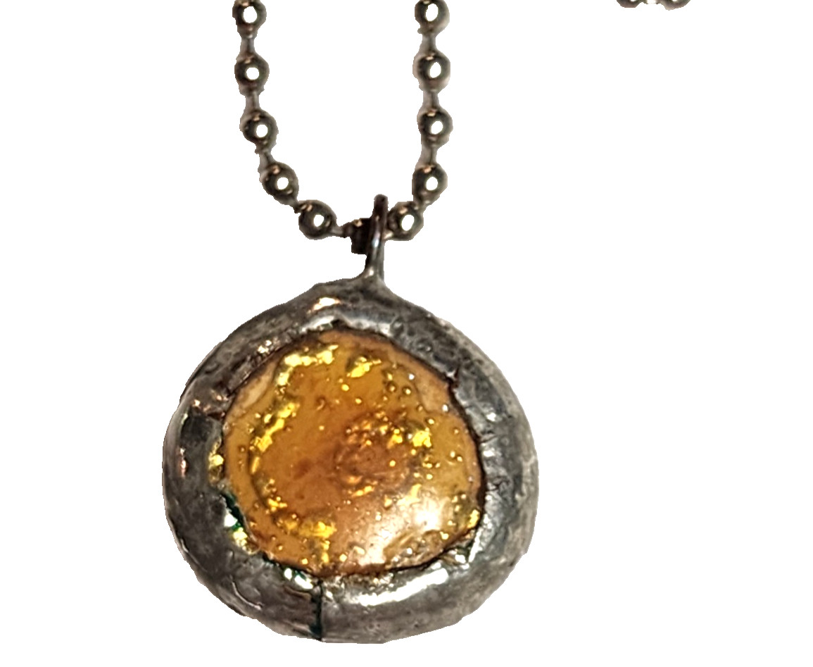 Vintage Believe Necklace Letter Printed Glass Dome Round Pendant Artisan 20″