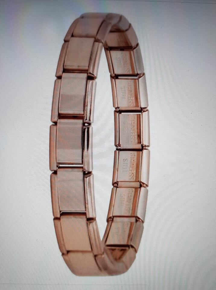 ROSE GOLD coloured 9mm bracelet compatible with all Italian charm brands.