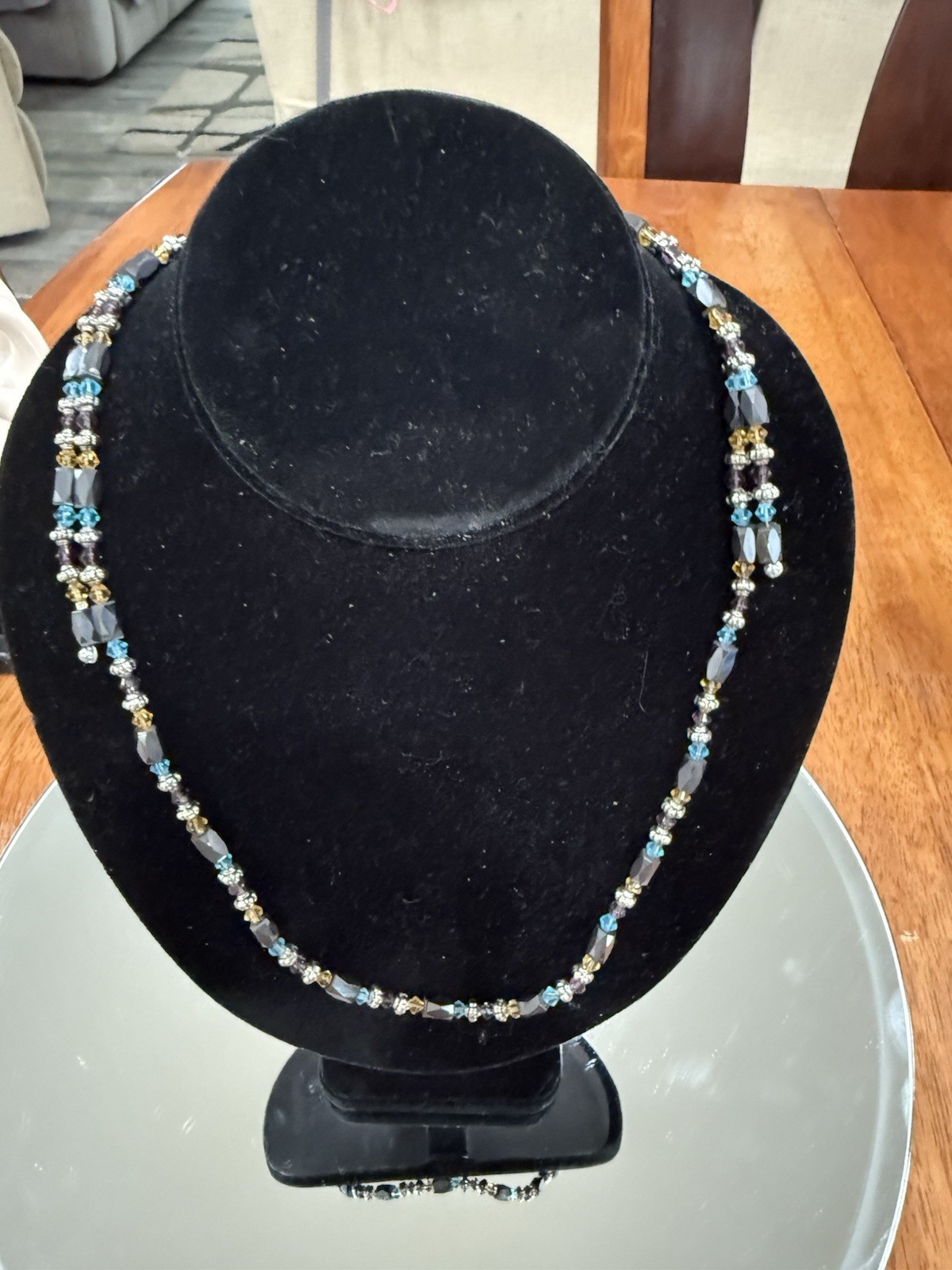 Magnetic Hematite Beaded Open Wrap Healing Necklace Bracelet 36” 5 Pack