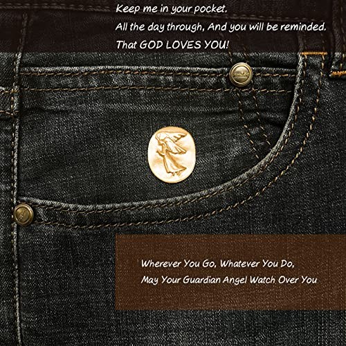 20 Pcs Spirit Guardian Angel Token – 2 Sided Good Luck Pocket Coin Lucky Gold