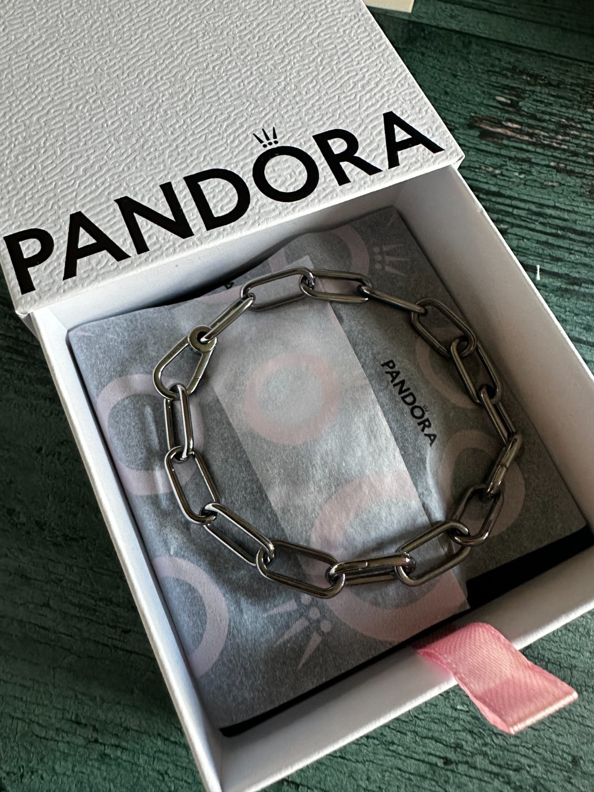 100% NEW PANDORA Me Style Ruthenium Link Chain Bracelet 549588C00 21cm~8.2 inc
