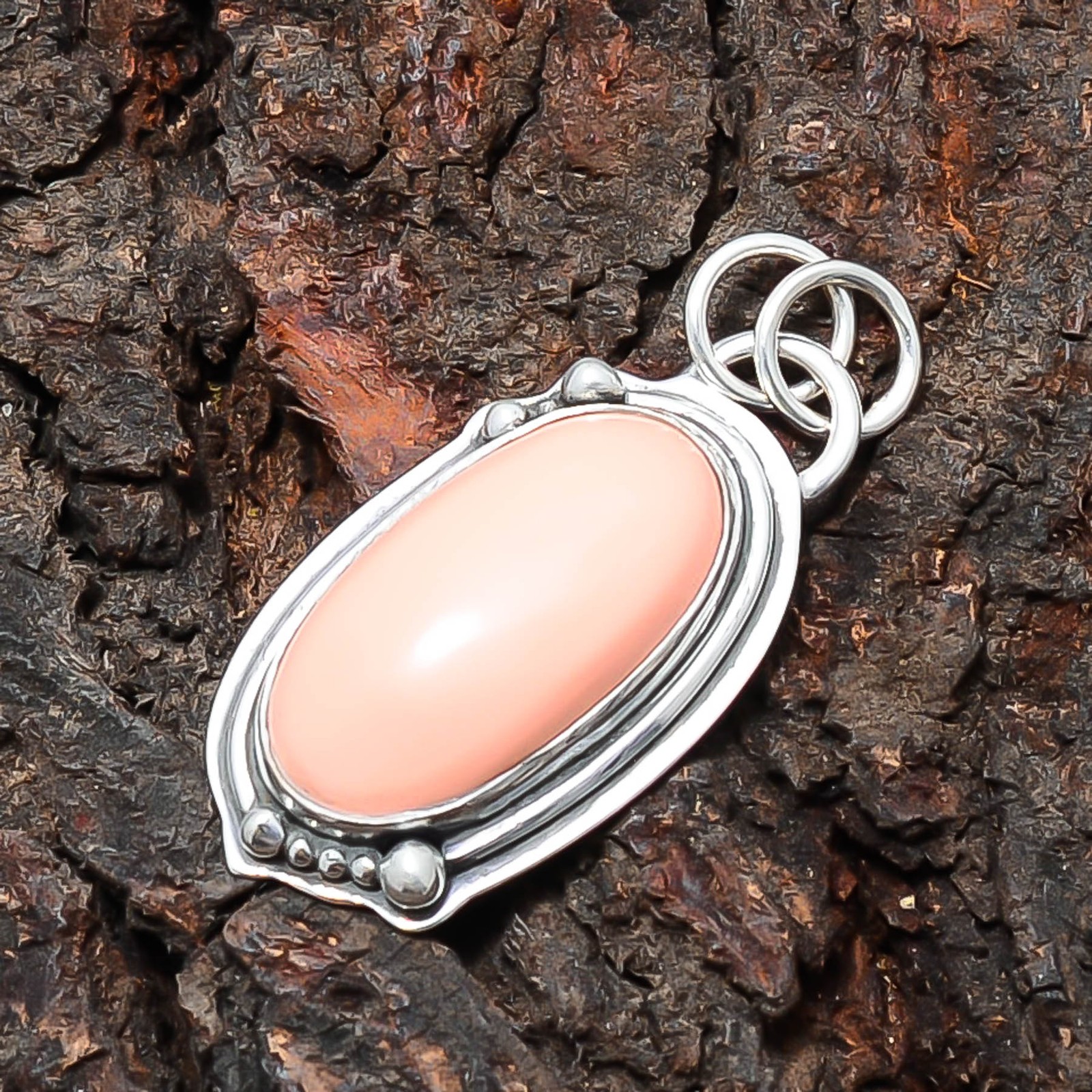 Pink Opal Gemstone 925 Sterling Silver Jewelry Pendant 1.62″ P10893124021