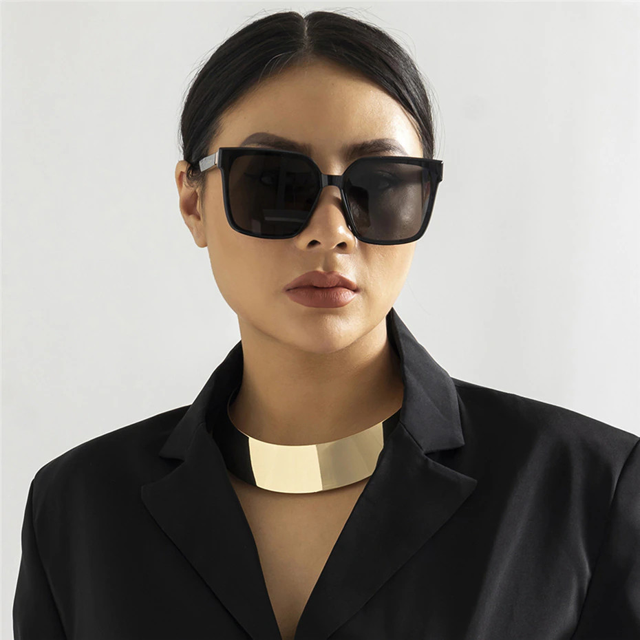 Chunky Collar Choker Wide Statement Necklace Fashion Jewelry