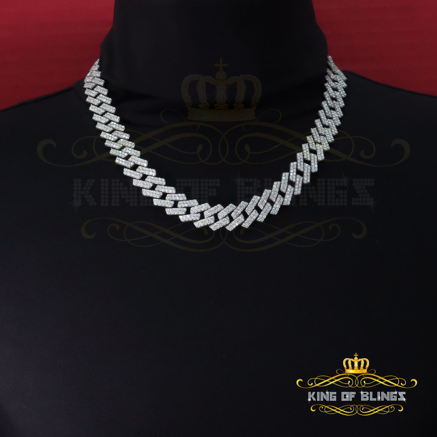 925 Silver 40ct Moissanite White Men’s Cuban Necklace SZ 20inch & 16mm Width