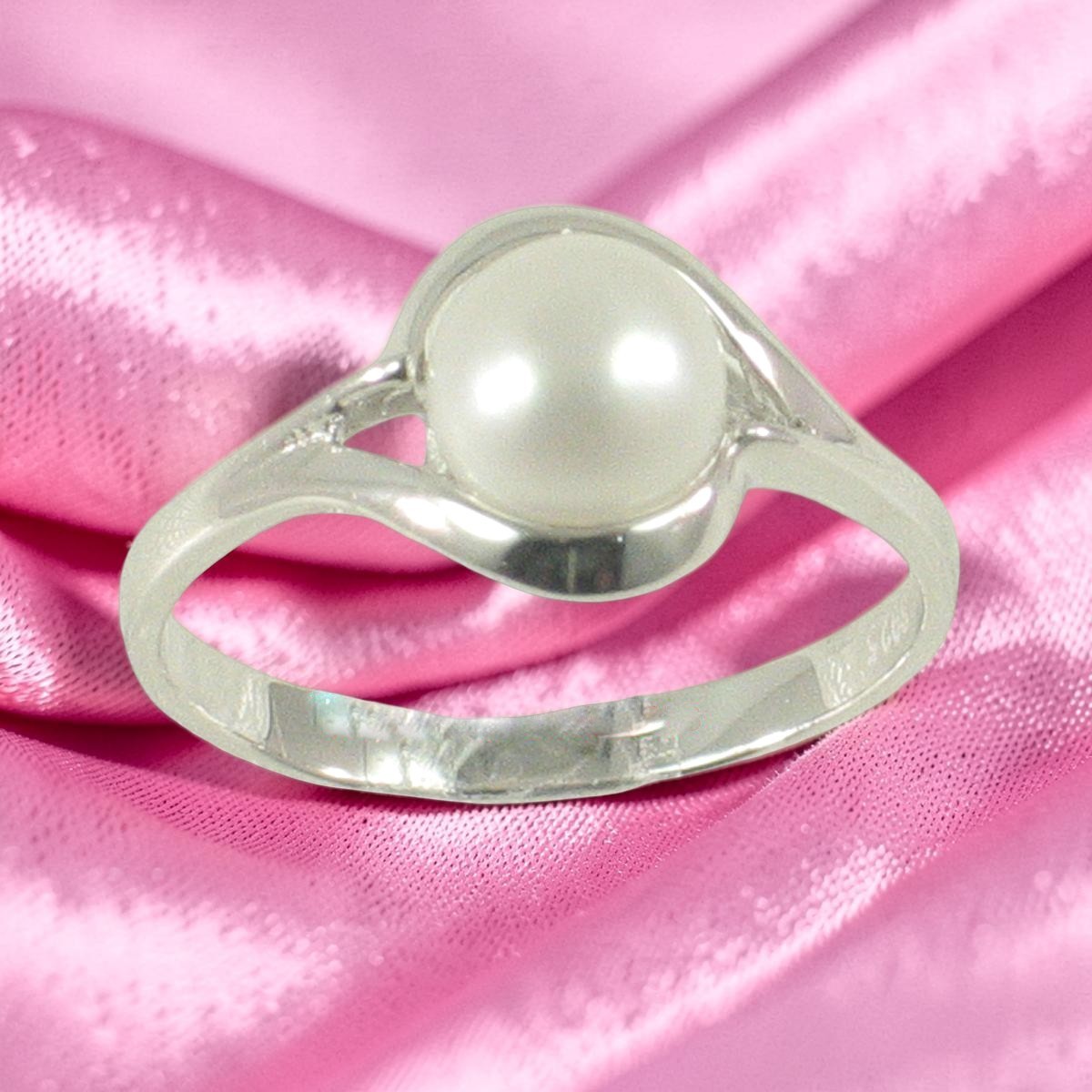 Solid Sterling Silver 925 White Freshwater Cultured Pearl Solitaire Ring – TPJ