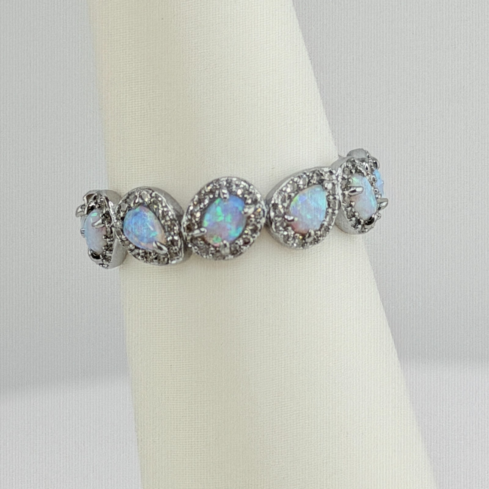 Bomb Party Sz 9 “Happiness In Sparkle” Frosted Fire Opal on Hematite RBP8290